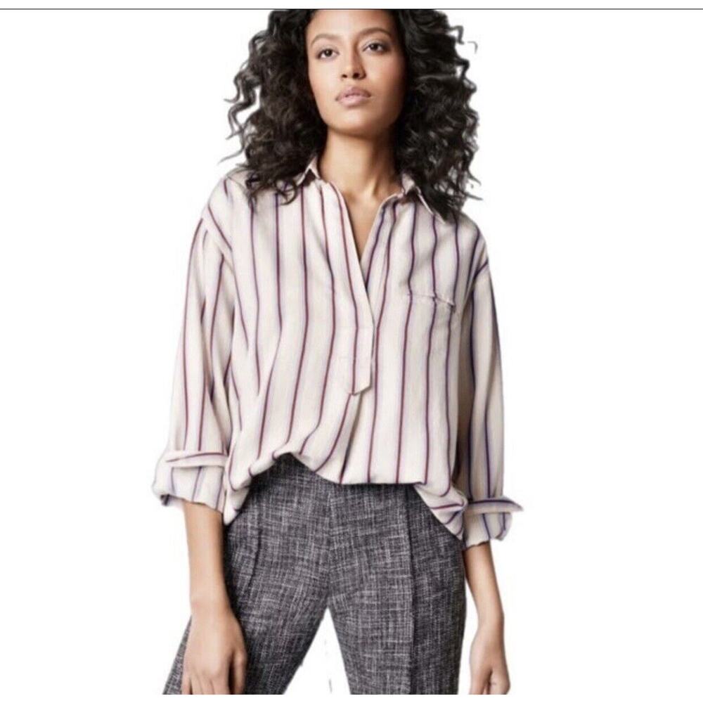 Smythe Cream Blush and Black Striped Tunic Shirt